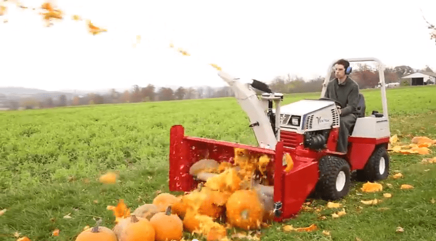 Ventrac-Pumpkins Ventrac Blows Pumpkins Away